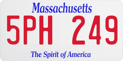 MA license plate 5PH249