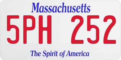 MA license plate 5PH252