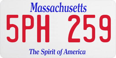 MA license plate 5PH259
