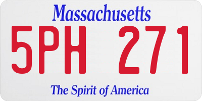 MA license plate 5PH271