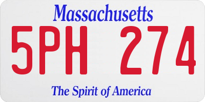MA license plate 5PH274