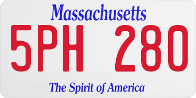 MA license plate 5PH280