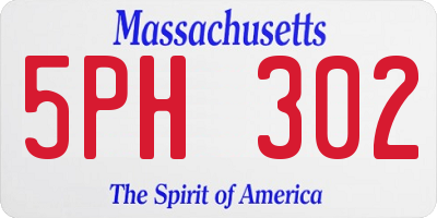 MA license plate 5PH302