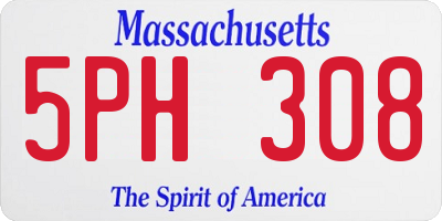 MA license plate 5PH308