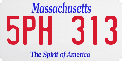 MA license plate 5PH313