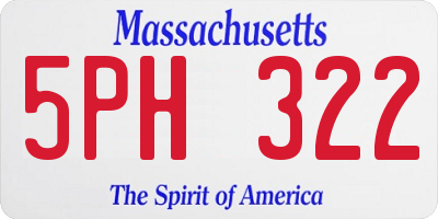 MA license plate 5PH322