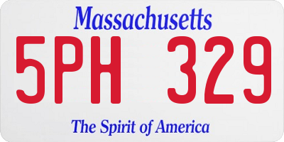 MA license plate 5PH329