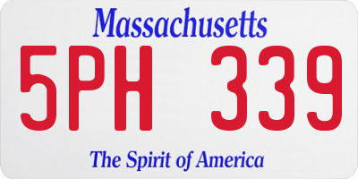 MA license plate 5PH339