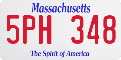 MA license plate 5PH348