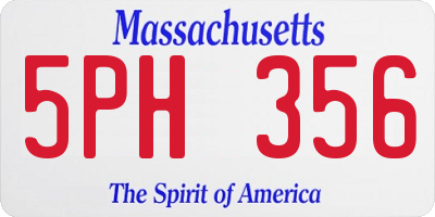 MA license plate 5PH356