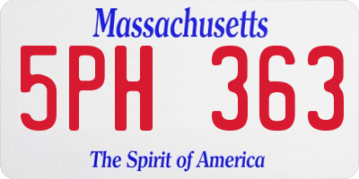 MA license plate 5PH363