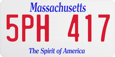 MA license plate 5PH417