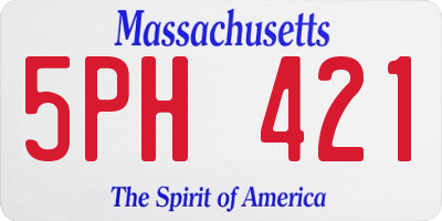MA license plate 5PH421