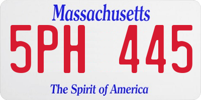 MA license plate 5PH445
