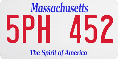 MA license plate 5PH452