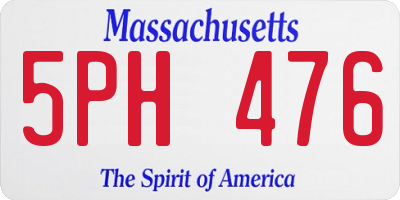 MA license plate 5PH476
