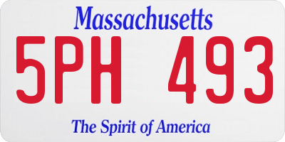 MA license plate 5PH493
