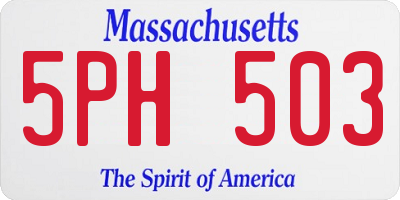 MA license plate 5PH503