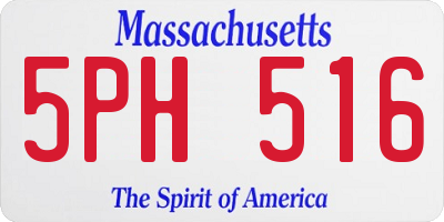 MA license plate 5PH516