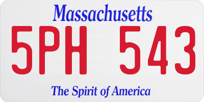 MA license plate 5PH543