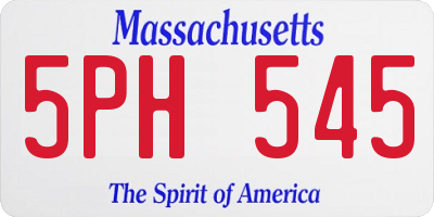 MA license plate 5PH545