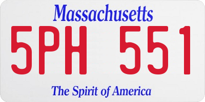 MA license plate 5PH551