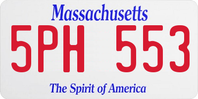 MA license plate 5PH553