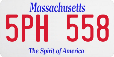 MA license plate 5PH558
