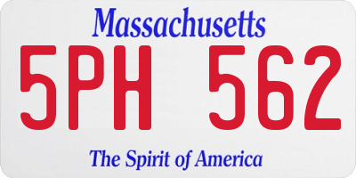 MA license plate 5PH562
