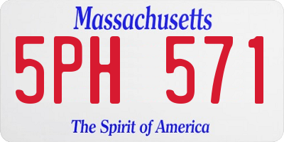 MA license plate 5PH571