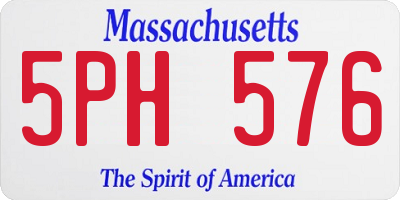 MA license plate 5PH576