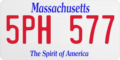 MA license plate 5PH577