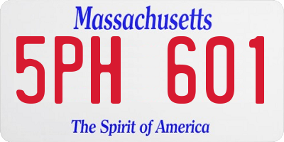 MA license plate 5PH601