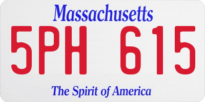 MA license plate 5PH615