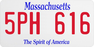 MA license plate 5PH616