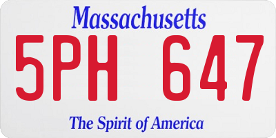 MA license plate 5PH647