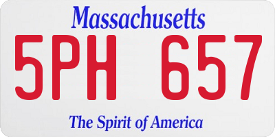 MA license plate 5PH657