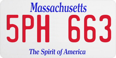 MA license plate 5PH663