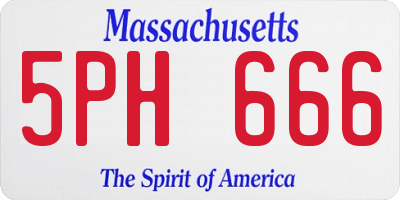 MA license plate 5PH666