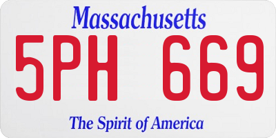 MA license plate 5PH669