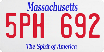 MA license plate 5PH692
