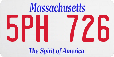 MA license plate 5PH726