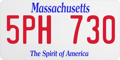 MA license plate 5PH730