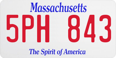 MA license plate 5PH843