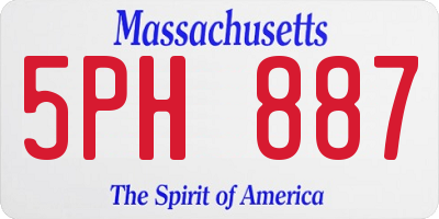 MA license plate 5PH887