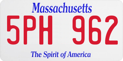MA license plate 5PH962
