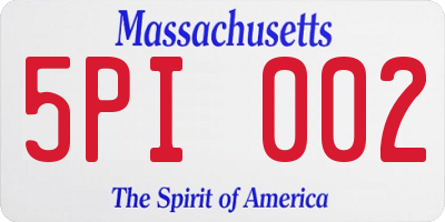 MA license plate 5PI002