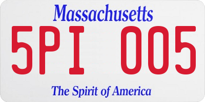 MA license plate 5PI005