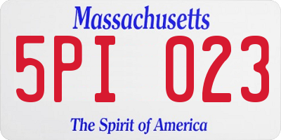 MA license plate 5PI023