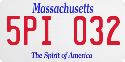 MA license plate 5PI032